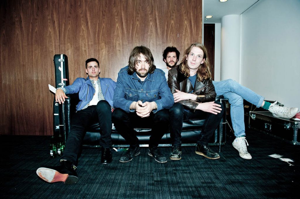 Backstage portrait of the Vaccines after their performance at thVa