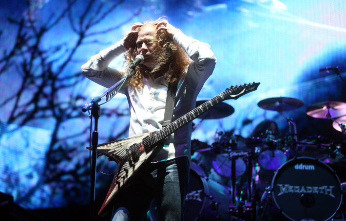 BLA4769 SÃO PAULO 11/10/2013 CADERNO DOIS BLACK SABBATH Dave Mustaine, Vocalista e guitarrista da banda Megadeth durante apresentação realizada no Campo de Marte . FOTO: JF DIORIO/ ESTADÃO
