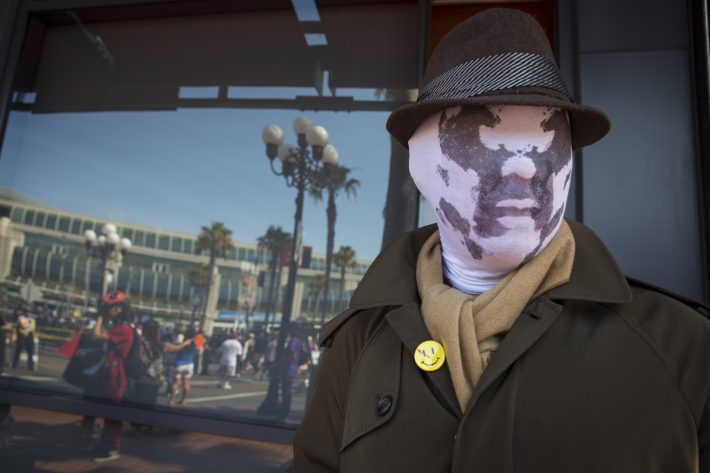 Cosplayer como o personagem Rorschach, de 'Watchmen', na Comic Con San Diego em 2013. Foto: REUTERS/Fred Greaves