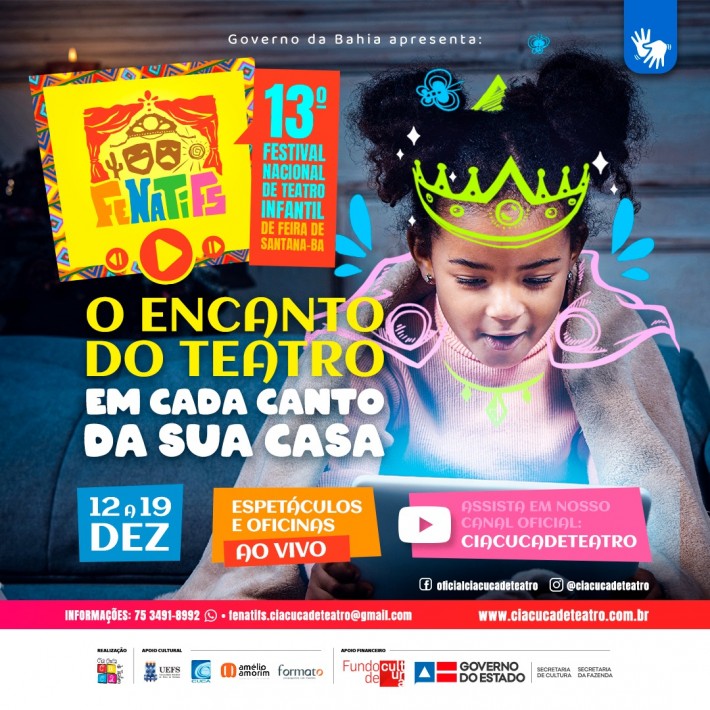 Cartaz do Festival Nacional de Teatro infantil de Feira de Santana (foto Fenatifs)