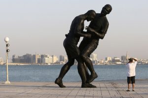 "Coup de tête", 2011-2012, Adel Abdessemed, bronze