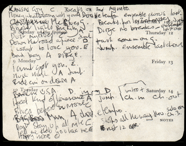 O 'set list' da apresentação dos Stones no Marquee Club, em 1962.