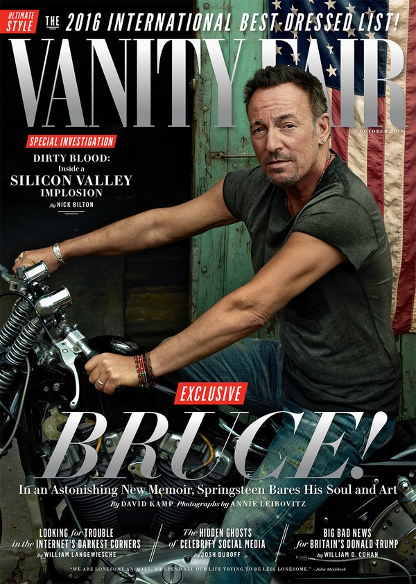 Bruce na capa da Vanity Fair, em foto de Annie Leibovitz.